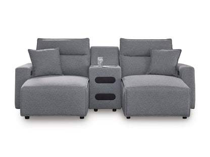 Ashley ModMax II 3-Piece Next-Gen Nuvella™ Performance Fabric Dual Power Reclining Modular Sectional with Double Chaise and Audio Console
