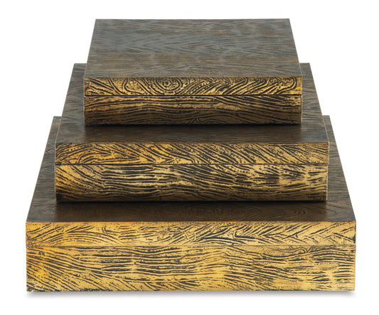 Ashley Keldy Box (Set of 3) Antique Brass