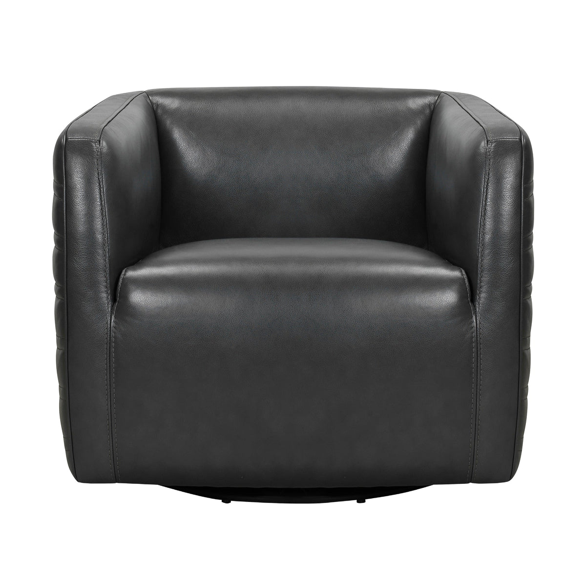 Melanie Leather Swivel Chair Pewter