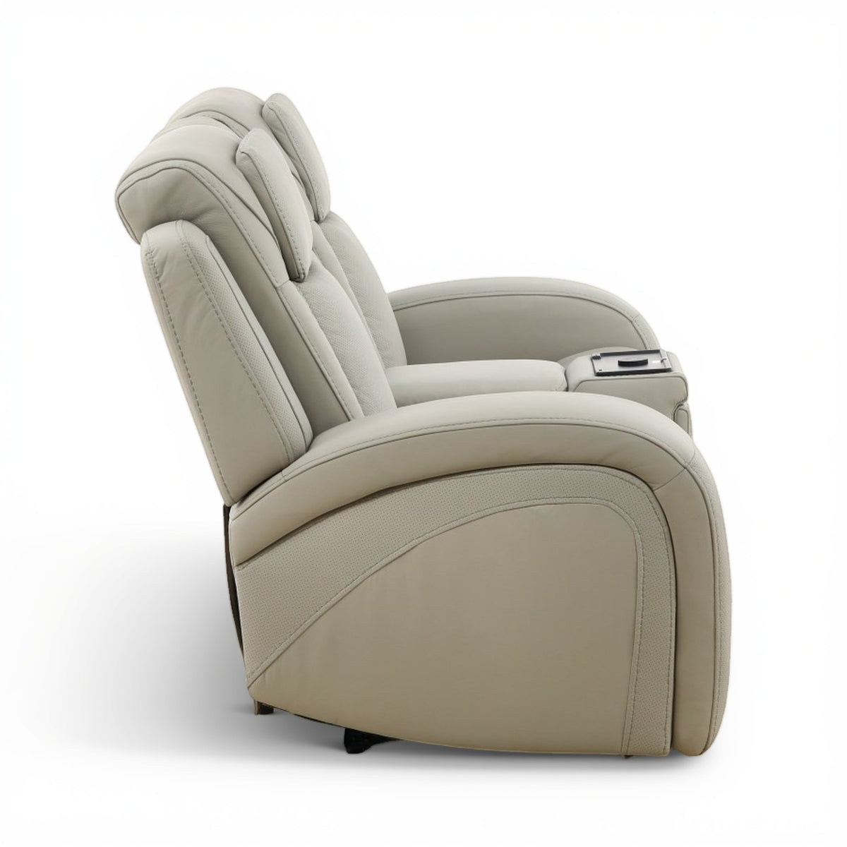 Phoenix Leather Power Reclining Console Loveseat