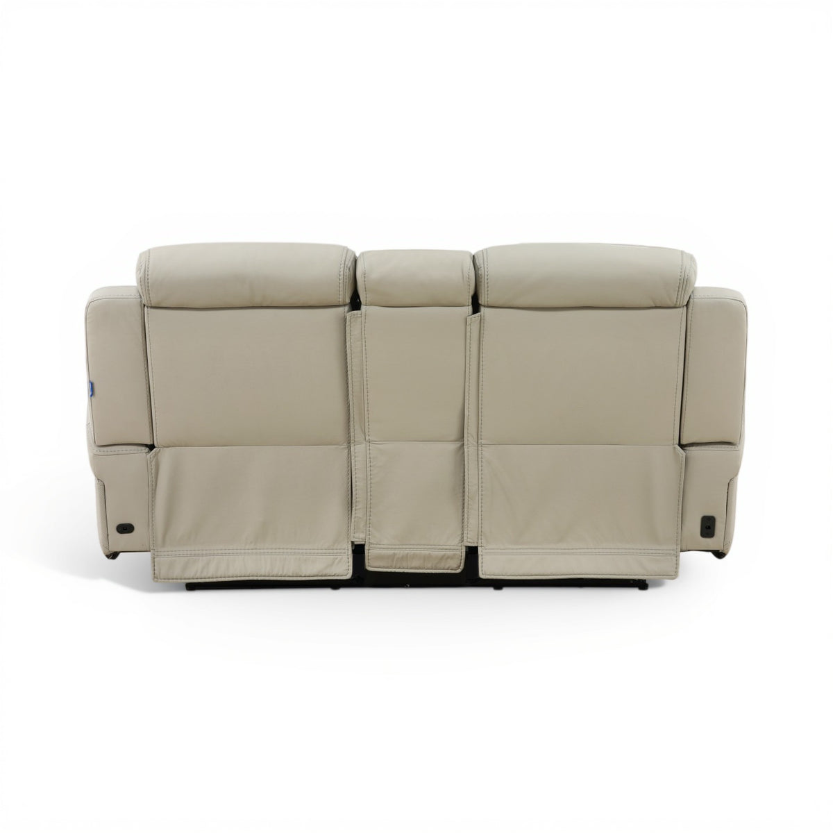 Phoenix Leather Power Reclining Console Loveseat