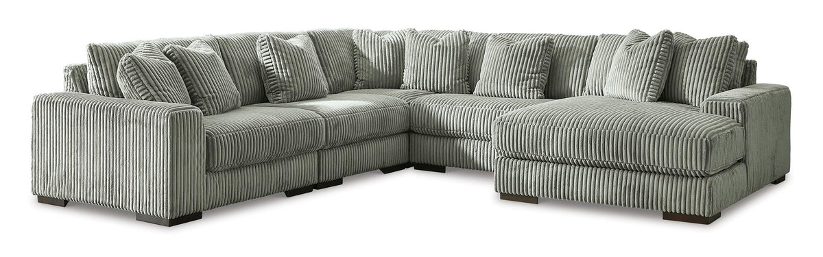 Lindyn 5-Piece Fog Sectional with Chaise Right-Facing