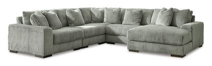 Lindyn 5-Piece Fog Sectional with Chaise Right-Facing
