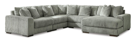 Lindyn 5-Piece Fog Sectional with Chaise Right-Facing - alternate view