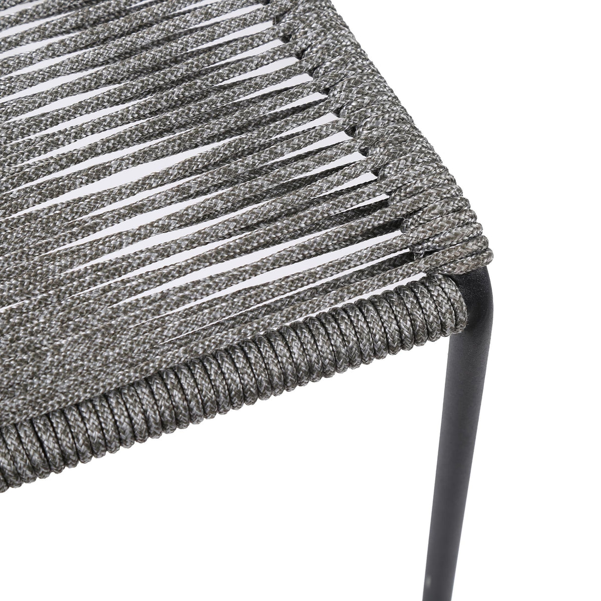 Clip Indoor Outdoor Stackable Steel Dining Chair with Rope