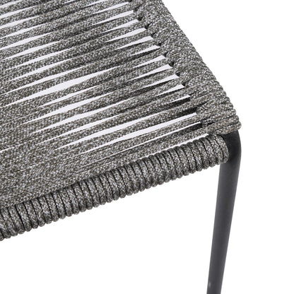 Clip Indoor Outdoor Stackable Steel Dining Chair with Rope