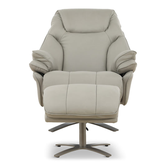 Cayman Leather Power Swivel Chair with Ottoman - alternate view