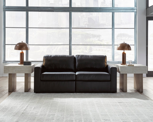 Modmax II 2-Piece Leather Sectional Loveseat Black