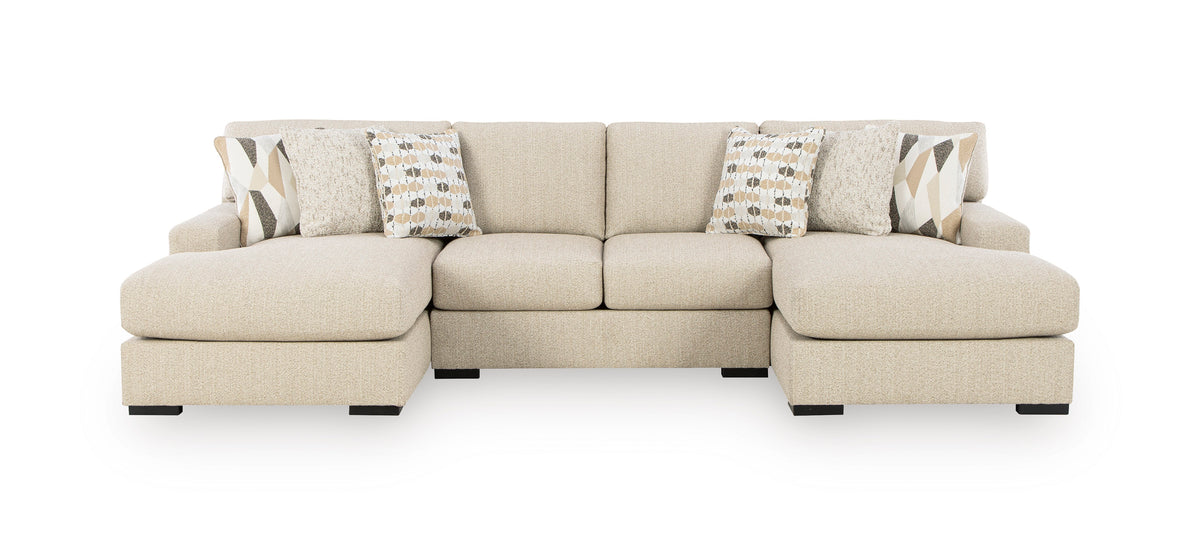 Ashley Laurelgrove 132" 3-Piece Double Chaise Sectional
