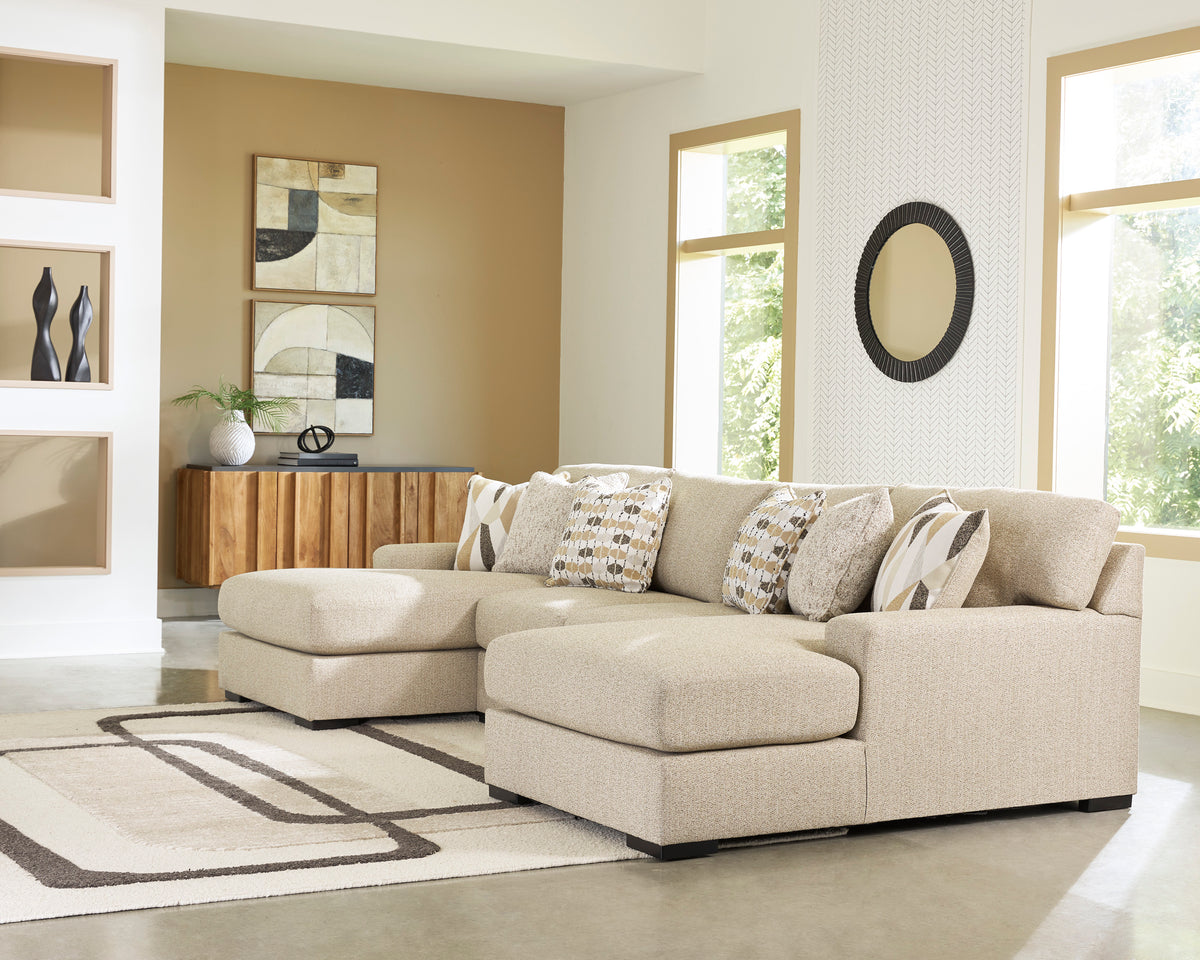 Ashley Laurelgrove 132" 3-Piece Double Chaise Sectional