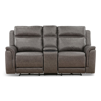 Garrison Power Reclining Console Loveseat Dark Gray