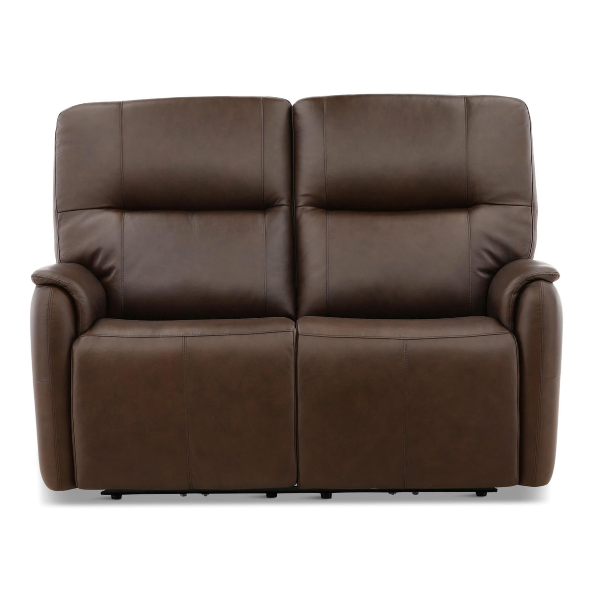 Flexsteel Walker Leather Power Reclining Loveseat Cacao