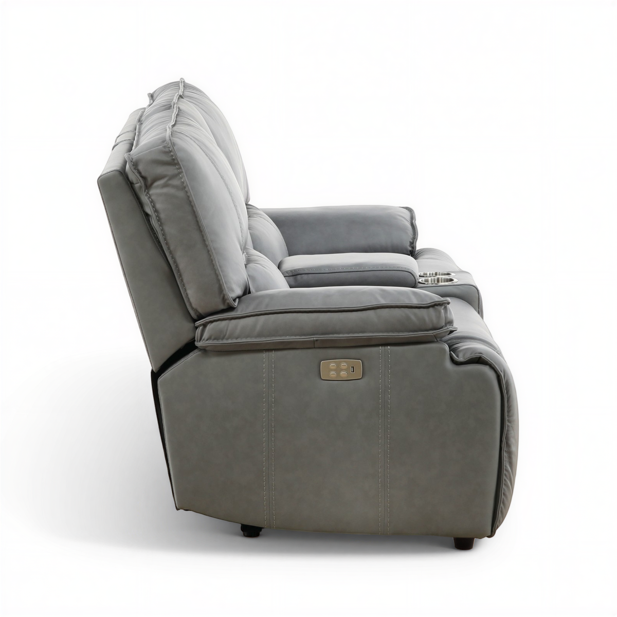Bozeman II Leather Power Reclining Console Loveseat