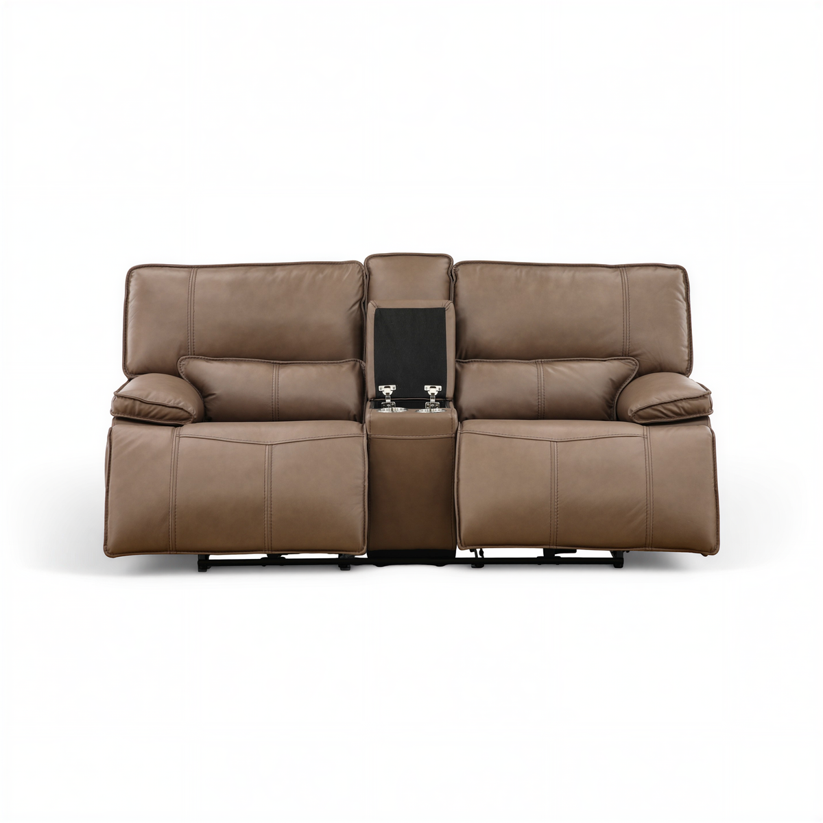 Bozeman II Leather Power Reclining Console Loveseat