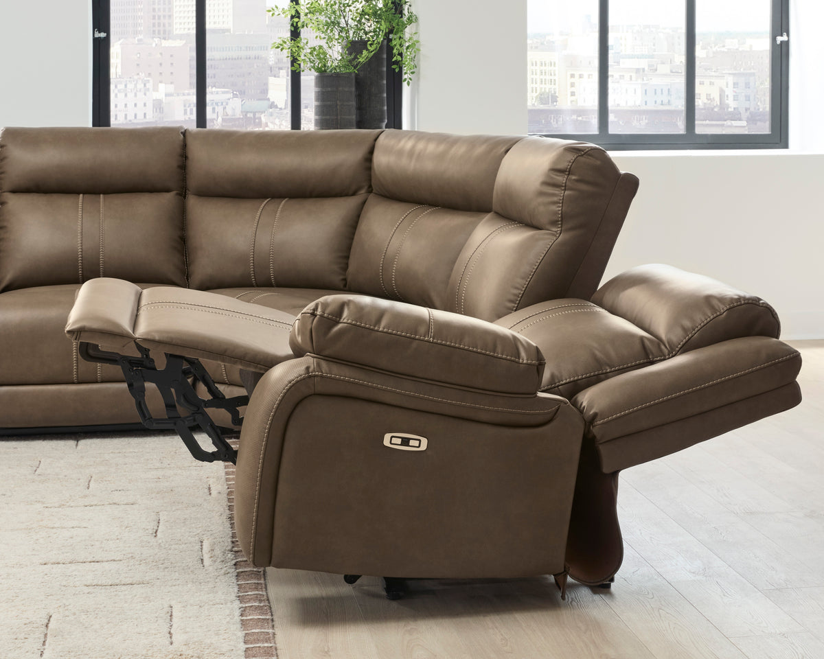 Ashley Max-Media 6-Piece Dual Power Reclining Modular Sectional with Audio Console and 2 Reclining Seats