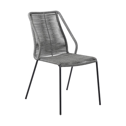 Clip Indoor Outdoor Stackable Steel Dining Chair with Rope