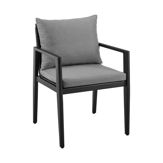 Grand Outdoor Patio 7-Piece Dining Table Set in Aluminum with Gray Cushions - alternate view