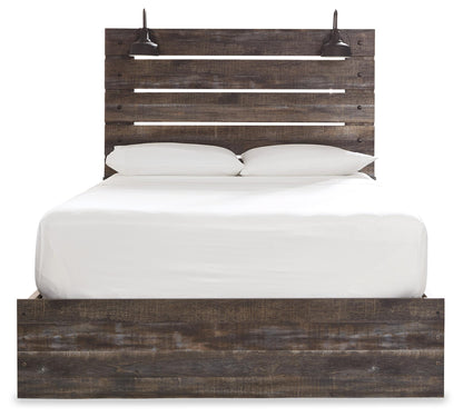 Drystan King Panel Bed with 2 Storage Drawers and 2 Cubbies