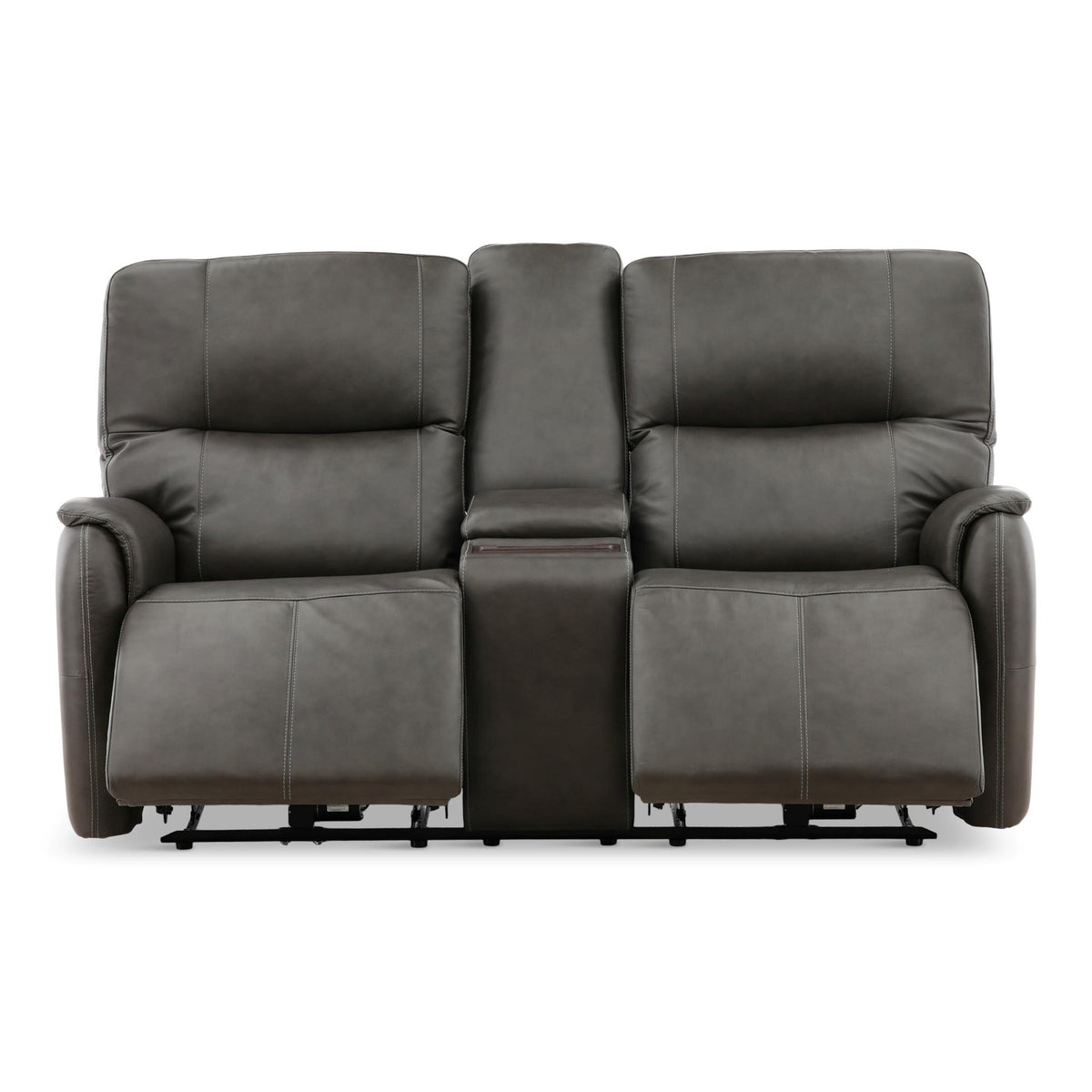 Flexsteel Walker Leather Power Reclining Console Loveseat