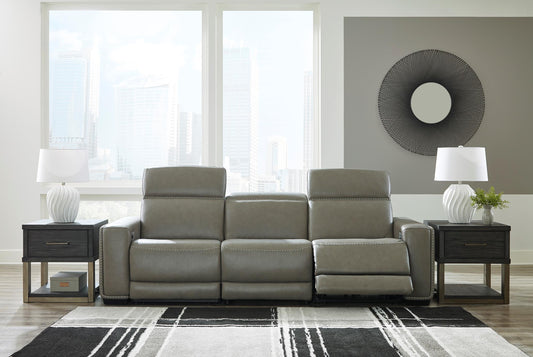 Correze 3-Piece Dual Power Leather Reclining Modular Sofa - alternate view