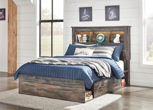 Drystan Full Bookcase Bed with 2 Storage Drawers and 2 Cubbies - alternate view