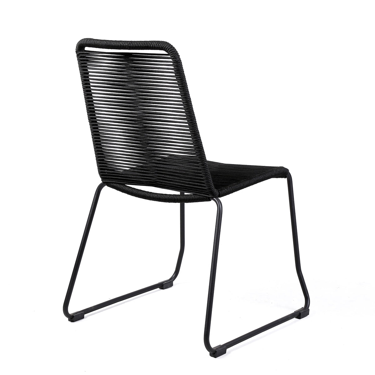 Shasta Outdoor Metal and Rope Stackable Dining Chair (Set of 2)