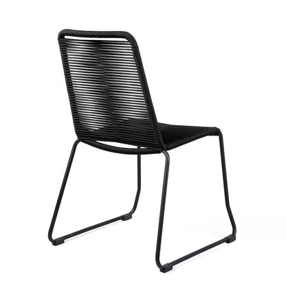 Shasta Outdoor Metal and Rope Stackable Dining Chair (Set of 2)