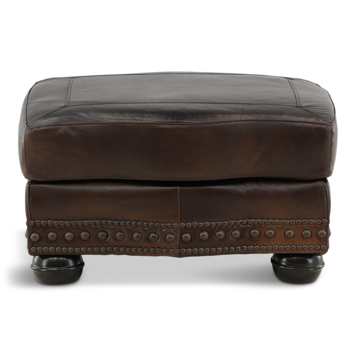 Leonard Leather Ottoman