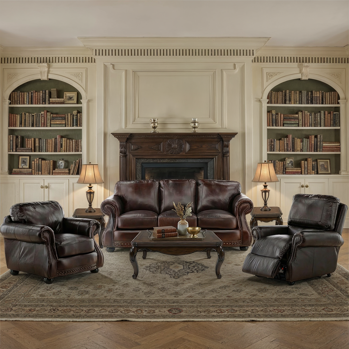 Leonard Leather Ottoman