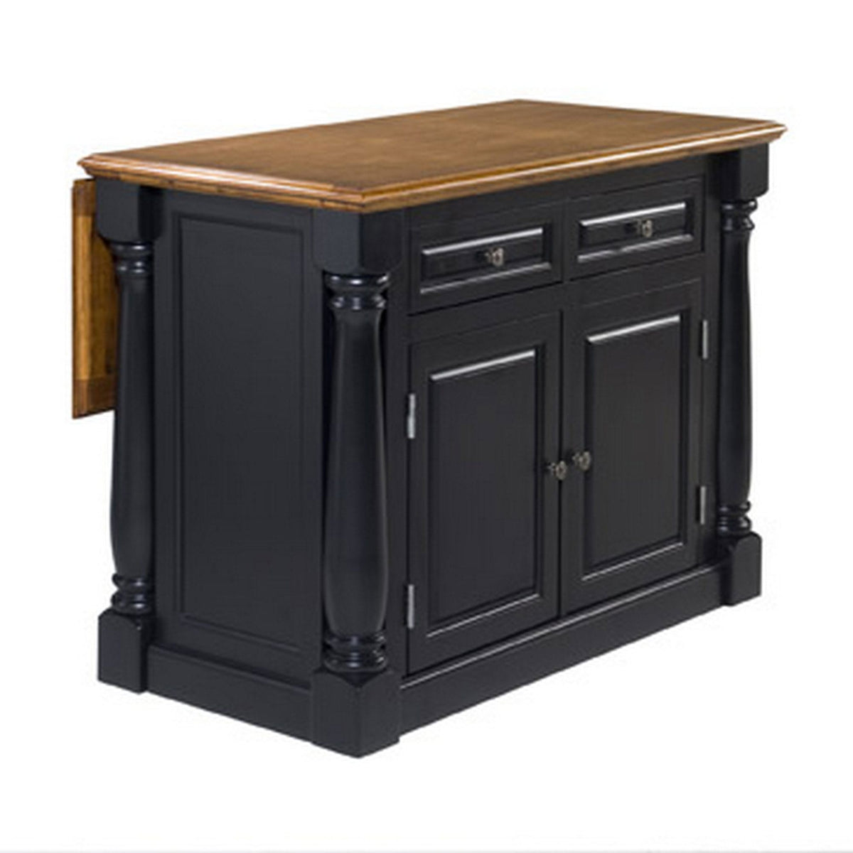 Monarch Kitchen Wood Top Island Black