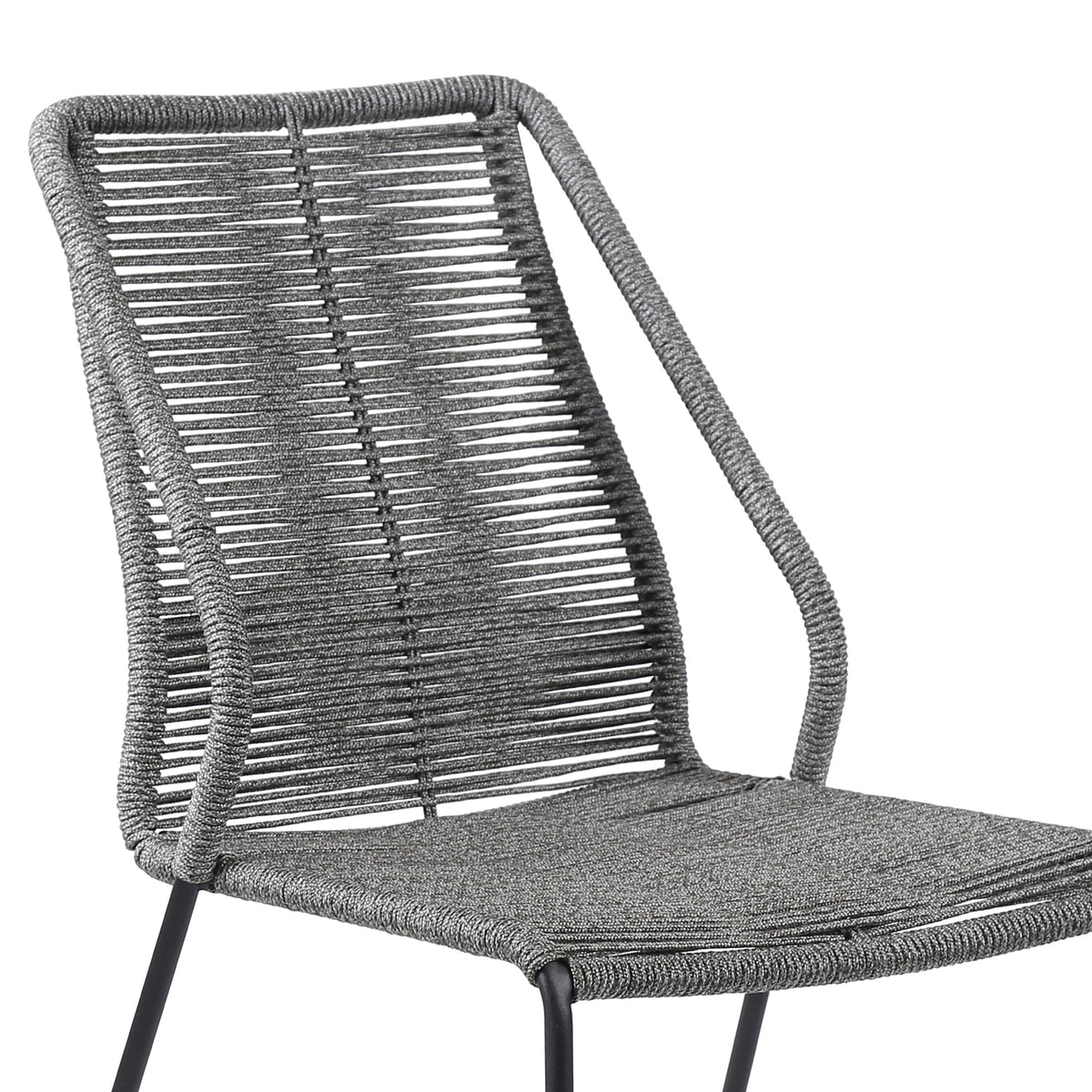 Koala and Clip 5 Piece Dining Set in Light Eucalyptus Wood and Metal with Gray Rope