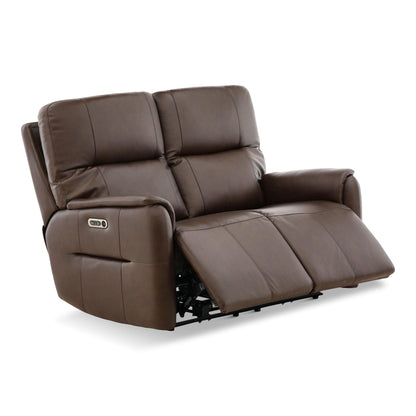Flexsteel Walker Leather Power Reclining Loveseat