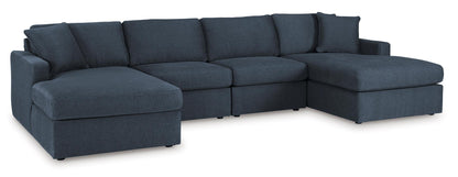 Ashley Modmax 4-Piece Modular Next-Gen Nuvella™ Performance Fabric Double Chaise Sectional Ink