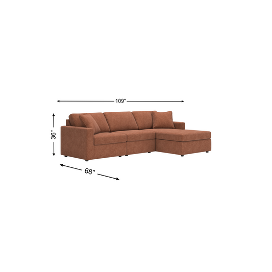 Ashley Modmax 3-Piece Next-Gen Nuvella™ Performance Fabric Modular Sofa Chaise - alternate view