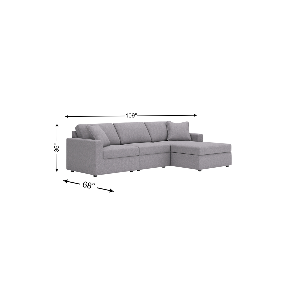 Ashley Modmax 3-Piece Next-Gen Nuvella™ Performance Fabric Modular Sofa Chaise