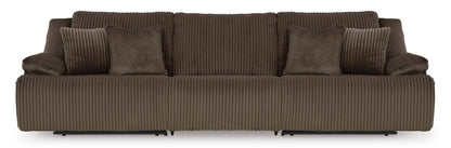 Ashley Top Tier 3-Piece Reclining Sectional Sofa Chocolate