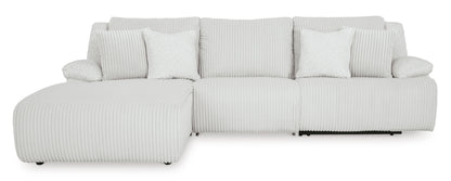 Ashley Top Tier 3-Piece Reclining Sectional Sofa Chaise Alloy Left-Facing