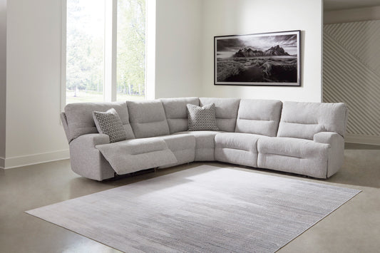 Acklen Place 5-Piece Power Reclining Sectional Pewter