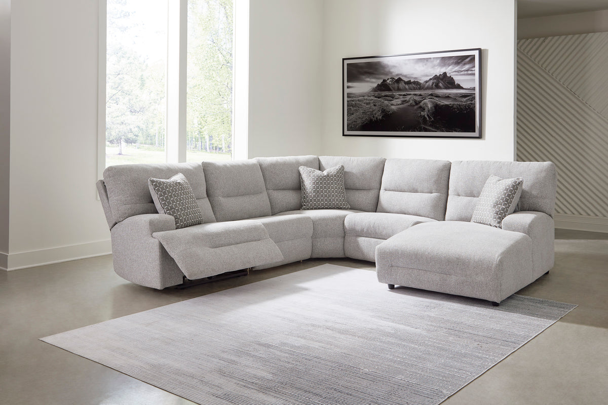 Acklen Place 5-Piece Power Reclining Sectional with Chaise Right-Facing