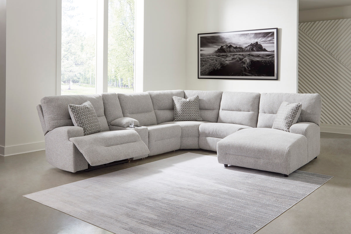 Acklen Place Right-Facing 6-Piece Power Reclining Sectional with Chaise