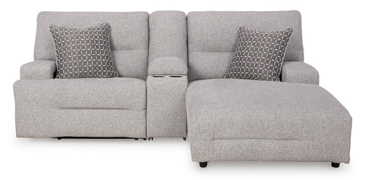Acklen Place Right Facing 3-Piece Power Reclining Sectional Sofa with Chaise Pewter