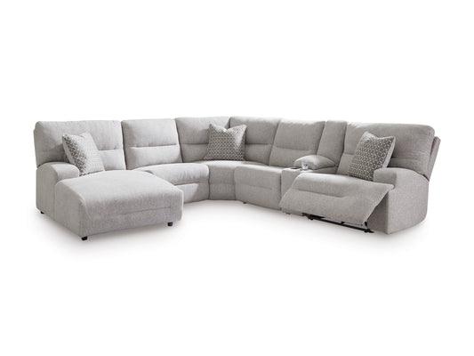 Acklen Place Left-Facing 6-Piece Power Reclining Sectional with Chaise Pewter - alternate view