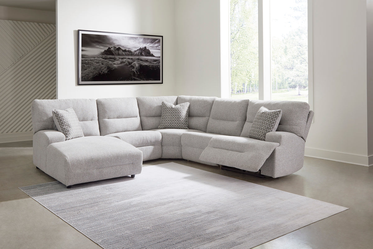 Acklen Place 5-Piece Power Reclining Sectional with Chaise Left-Facing
