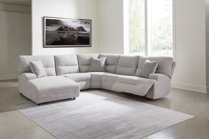 Acklen Place 5-Piece Power Reclining Sectional with Chaise Left-Facing