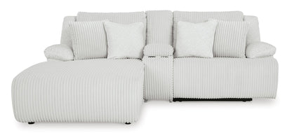 Top Tier Left Facing 3-Piece Reclining Sectional Sofa with Chaise Alloy