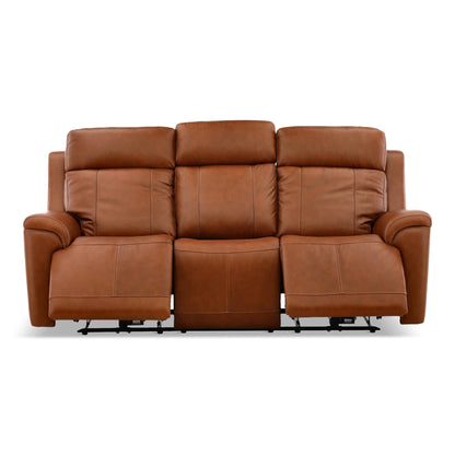 Flexsteel Adrian Leather Power Sofa with Drop Down Table