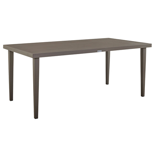 Silvana Outdoor Aluminum Gray Rectangle Dining Table - alternate view