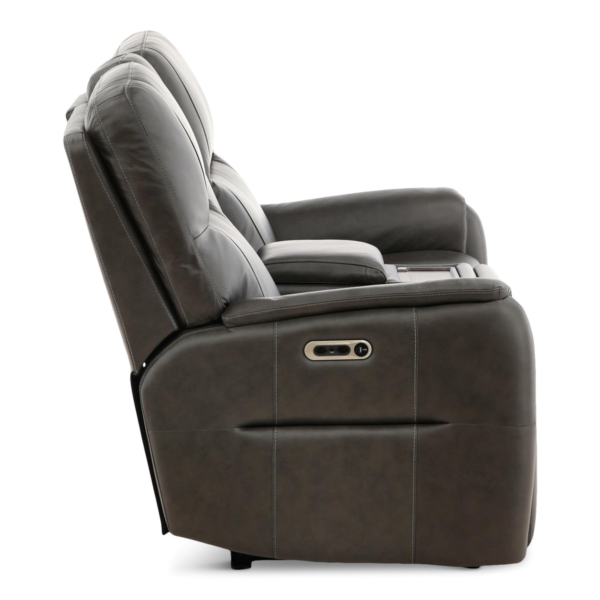 Flexsteel Walker Leather Power Reclining Console Loveseat