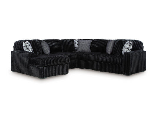 Ashley Midnight-Madness 5-Piece Sectional with Chaise Onyx Left-Facing