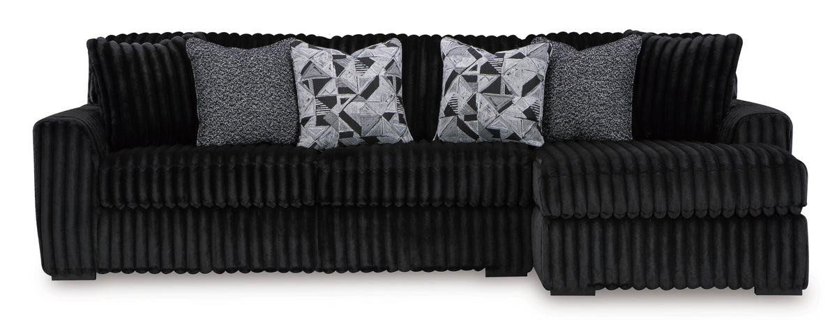 Ashley Midnight-Madness 2-Piece Sofa with Chaise Onyx Right-Facing